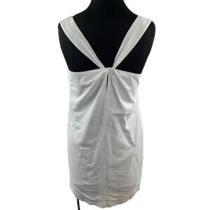 J Crew White Embossed Playa Mini Dress Criss Cross Back Straps Size 0 XS